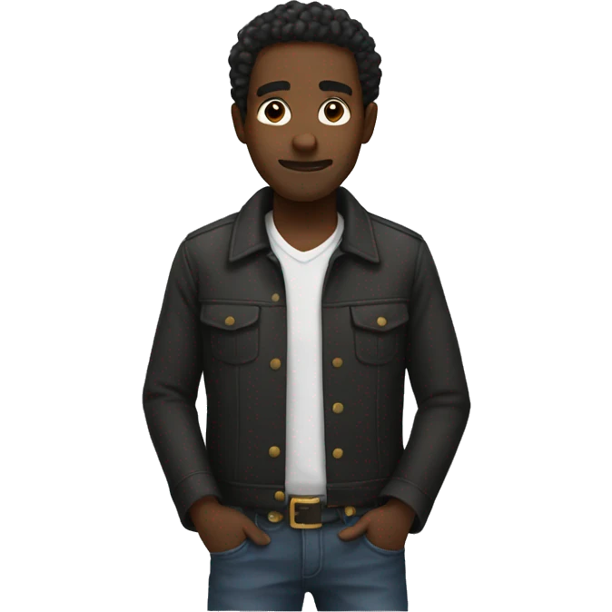 Black man with deadlocks emoji
