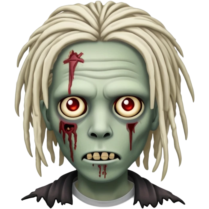 Emoji, Emo, zombie, locs written "CR" on his forehead  emoji