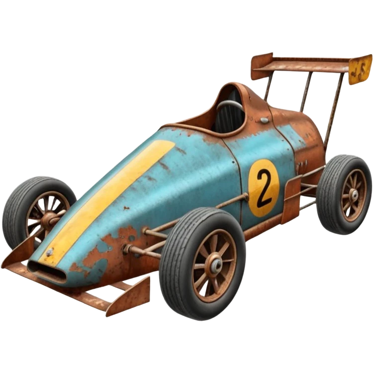 Antique looking shopping cart race car with custom aero body and rear wing  emoji