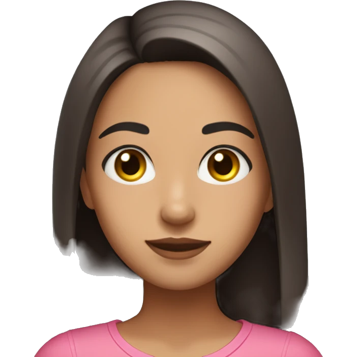 cute latina girl with straight long dark hair brown eyes in pink outfit emoji