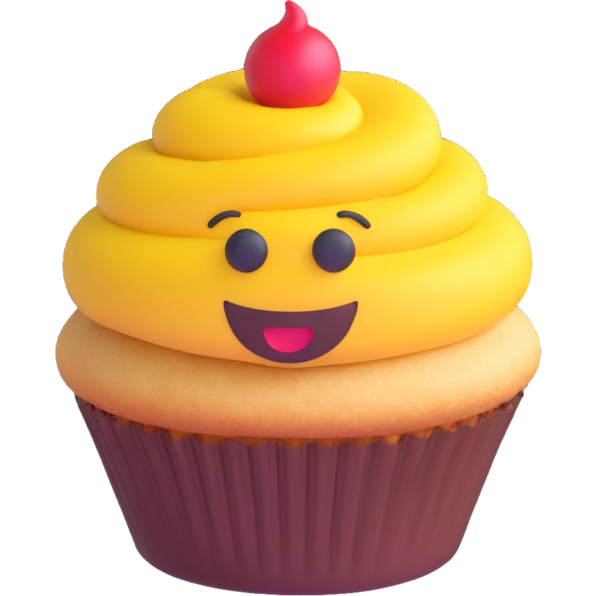 3D emoji style cupcake emoji