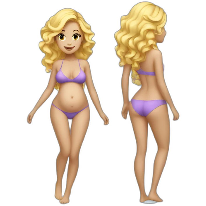 adorable pregnant blond full body women with beach-wave-hair emoji