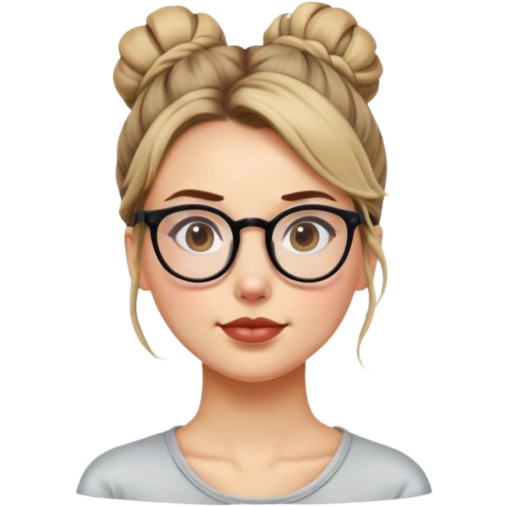 Messy bun glasses emoji