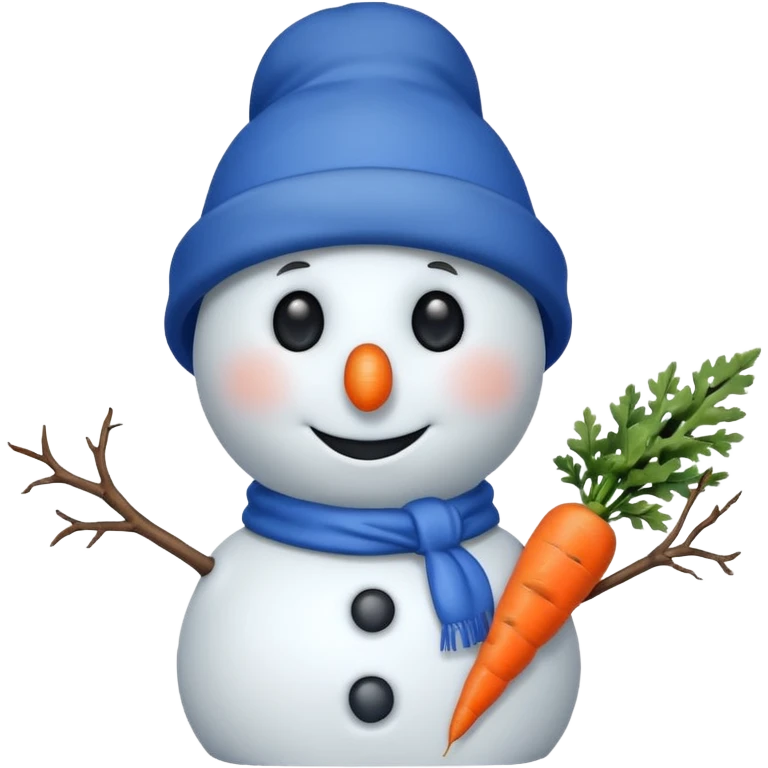 snowman wearing blue hat emoji