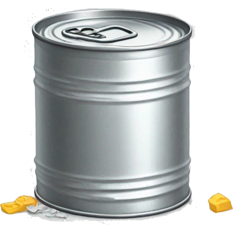 a tin can upright with a couple crushed scattered around emoji
