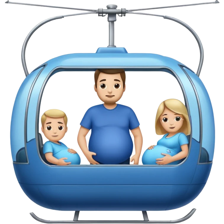 Air tram With a pregnant man inside emoji