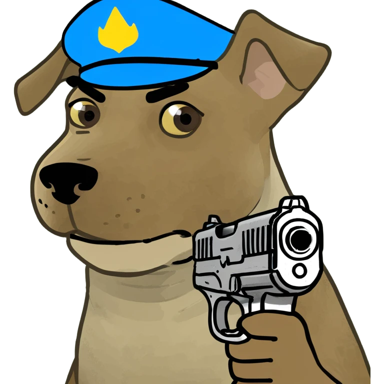 Dog with a gun emoji