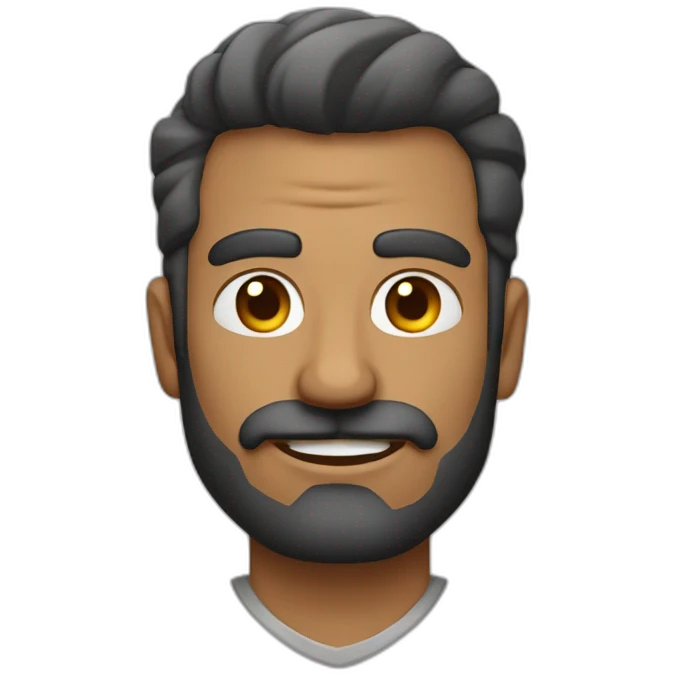 Hombre mayor sin barba ni bigi con músculos emoji