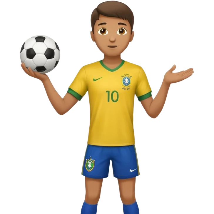 A guy juggling a soccer ball with a brazil fc shirt on emoji