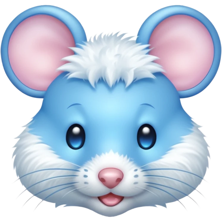 A mouse face with blue light behind it  emoji