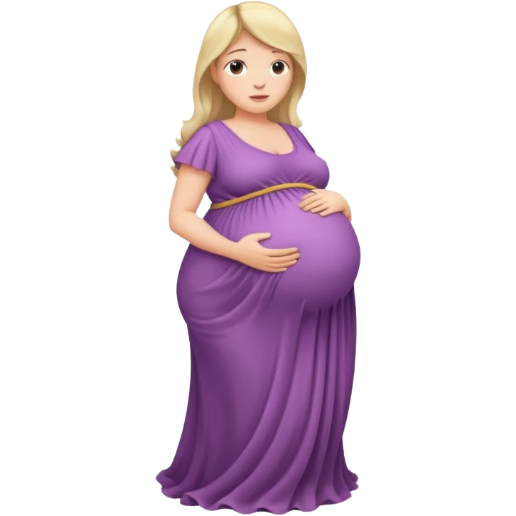 very heavily pregnant overdue woman with very  elarge belly  emoji