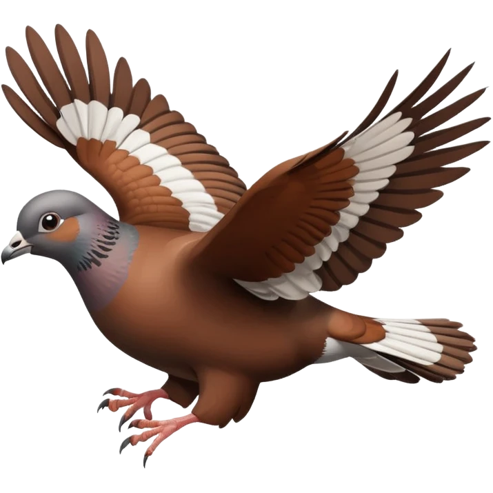 brown pigeon flying emoji