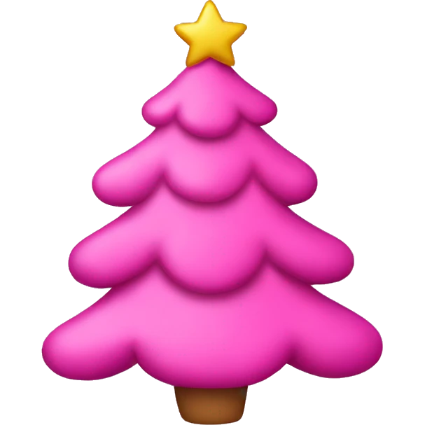 Pink Christmas tree emoji