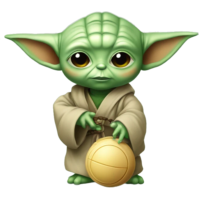 Bébé Yoda avec un yoyo emoji