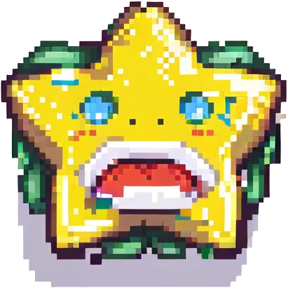 A 100 x 100 pixel emoji depicting applause, featuring a star-shaped mouth with a zipper, inspired by the attached image. The star should be stylized to look like it is clapping. emoji