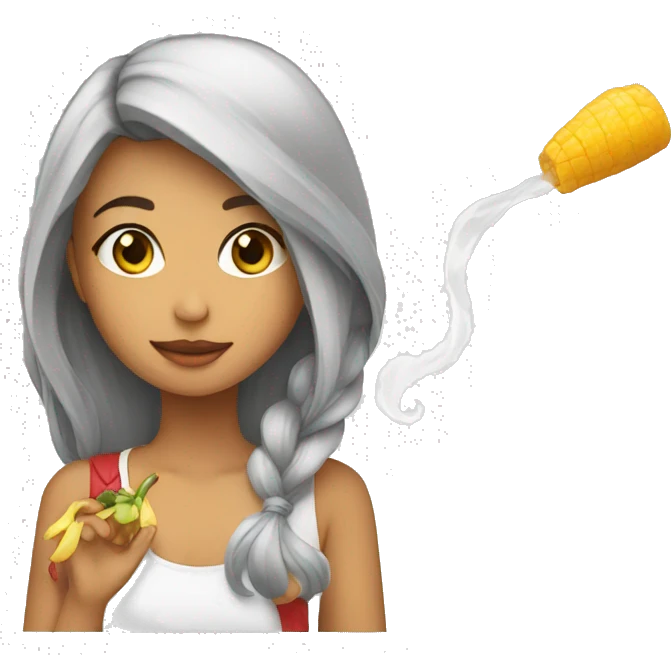 Girl with a chicha emoji