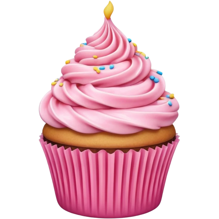 Cupcake with pink icing emoji