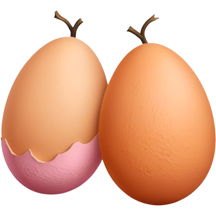 two skin tone peachy beige-pink egg shaped balls/spheres, both same size and same color, add a bumpy, loose, veiny, wrinkly skin texture with folds to both.  emoji