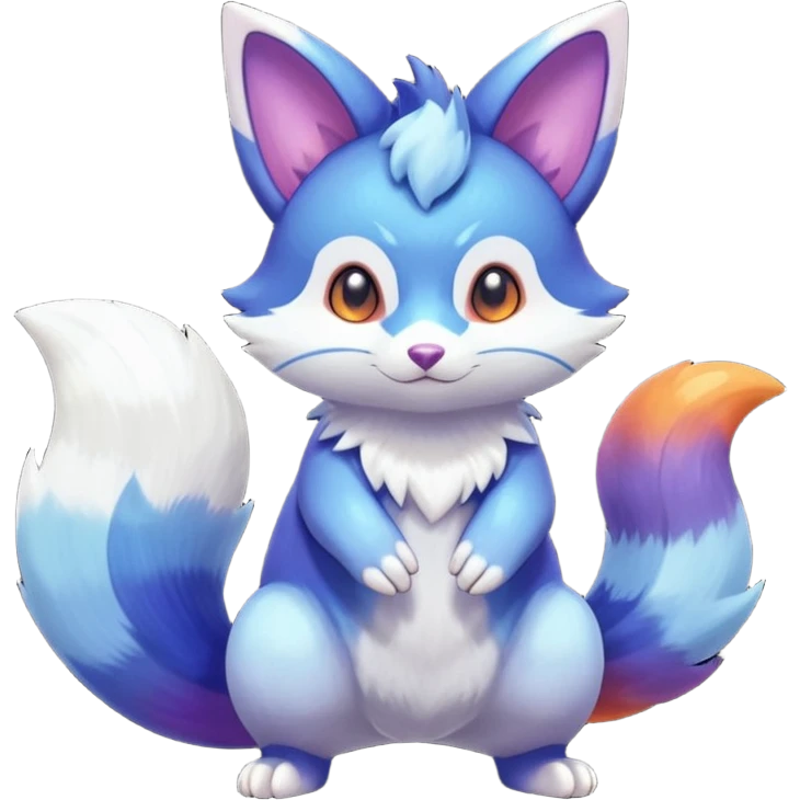 Shiny Exotic Colorful Nebula-Gradients Furret-Meowstic-Zangoose-Hybrid (Full body) emoji