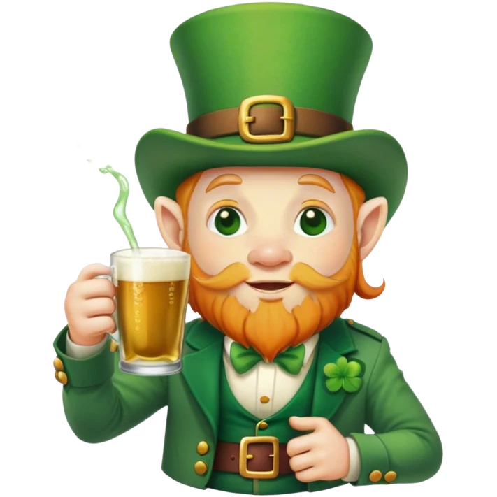 Leprechaun drinking emoji