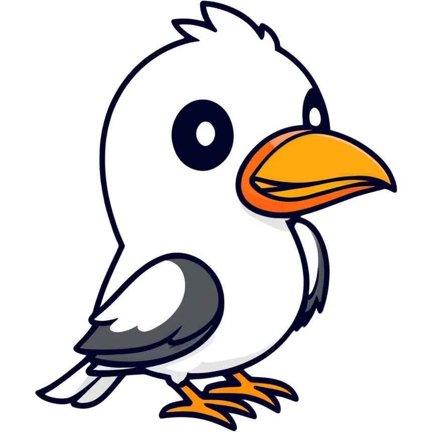 black bird with sunglasses and orange beak emoji