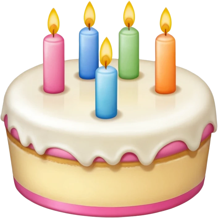 pastel de cumpleaños de vainilla emoji