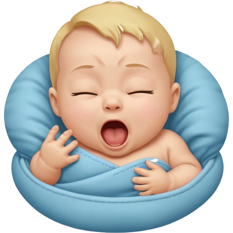 A newborn baby yawning. emoji