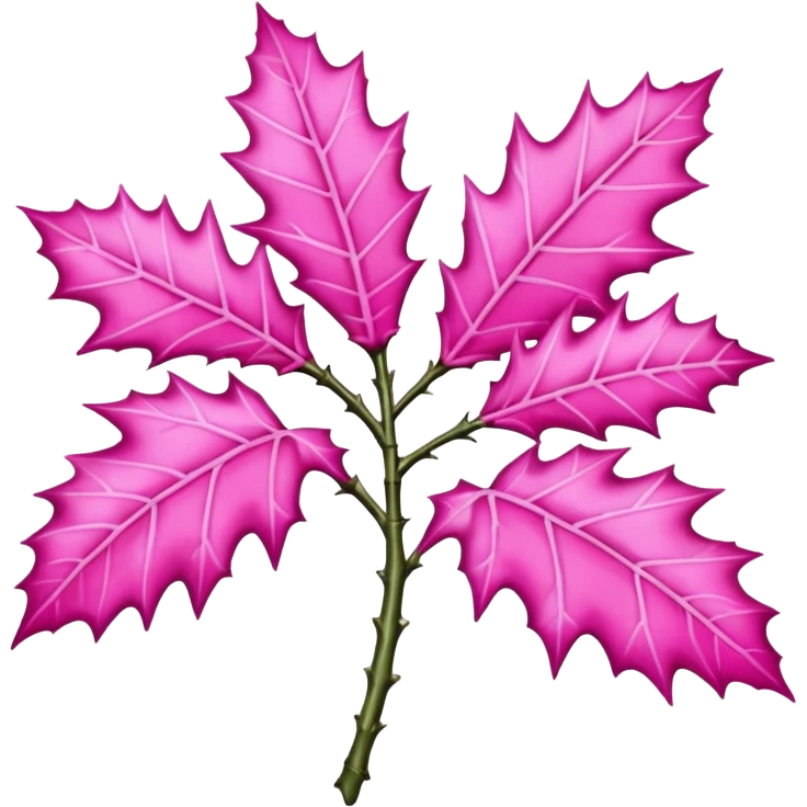 pink holly with white leaves  emoji