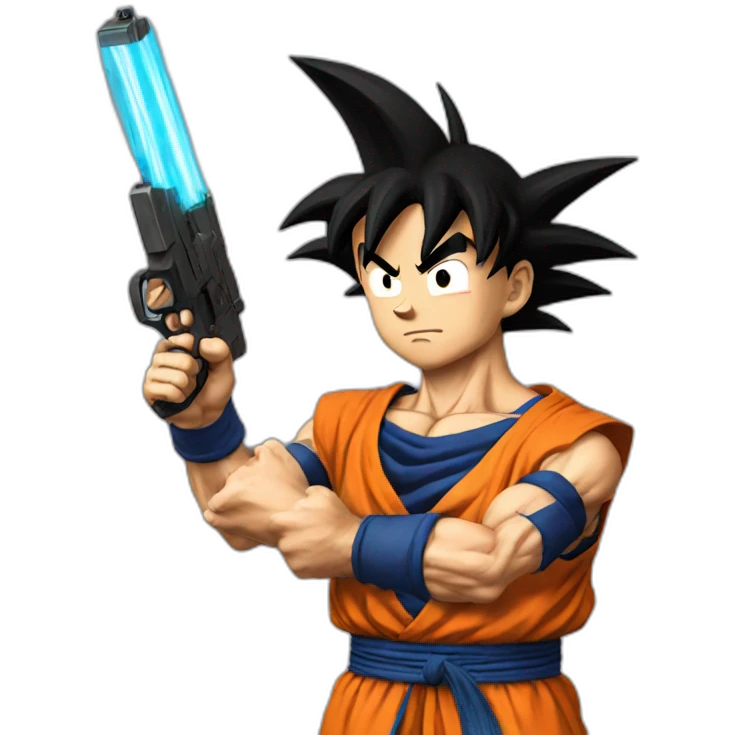 Goku with gun emoji