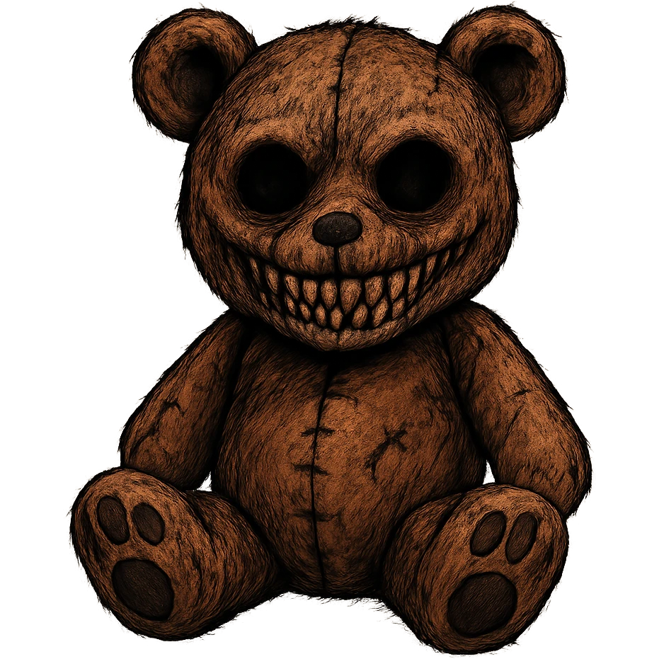 Halloween scary teddybear, remove background, remove shadow emoji