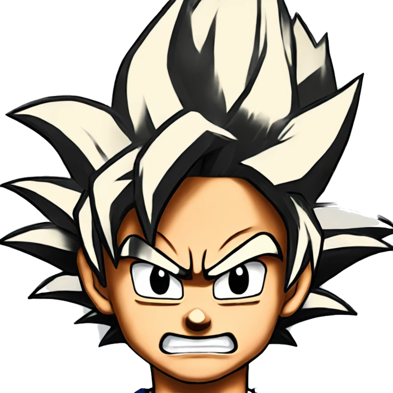 Super saiyan goku in the style of a Memoj emoji