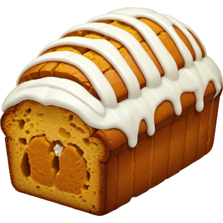 Pumpkin loaf with white icing  emoji