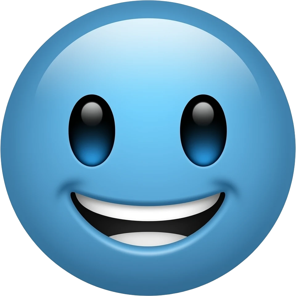 The normal emoji but blue emoji