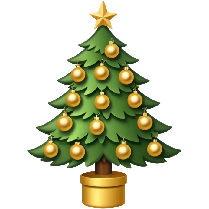 Christmas tree with Gold decorations emoji