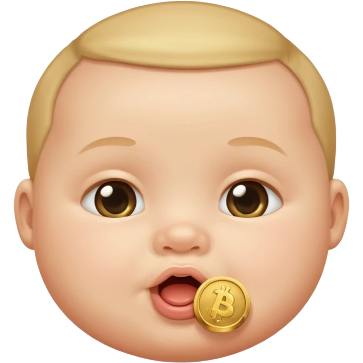 bebe com moeda na boca emoji