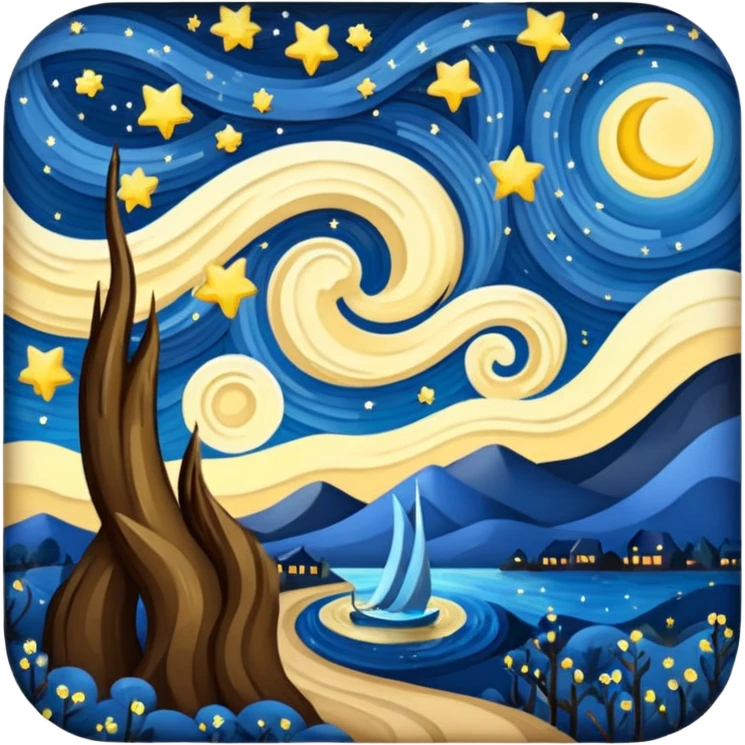 The Starry Night frames emoji
