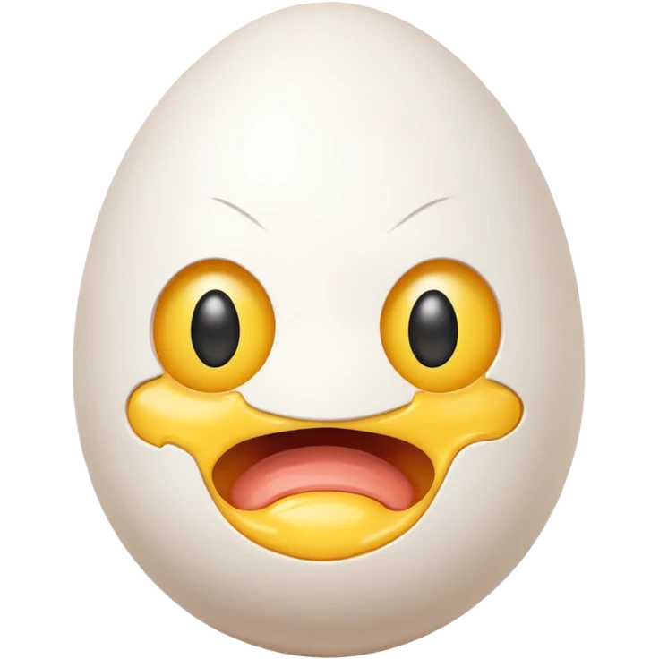 a egg with a weird face emoji