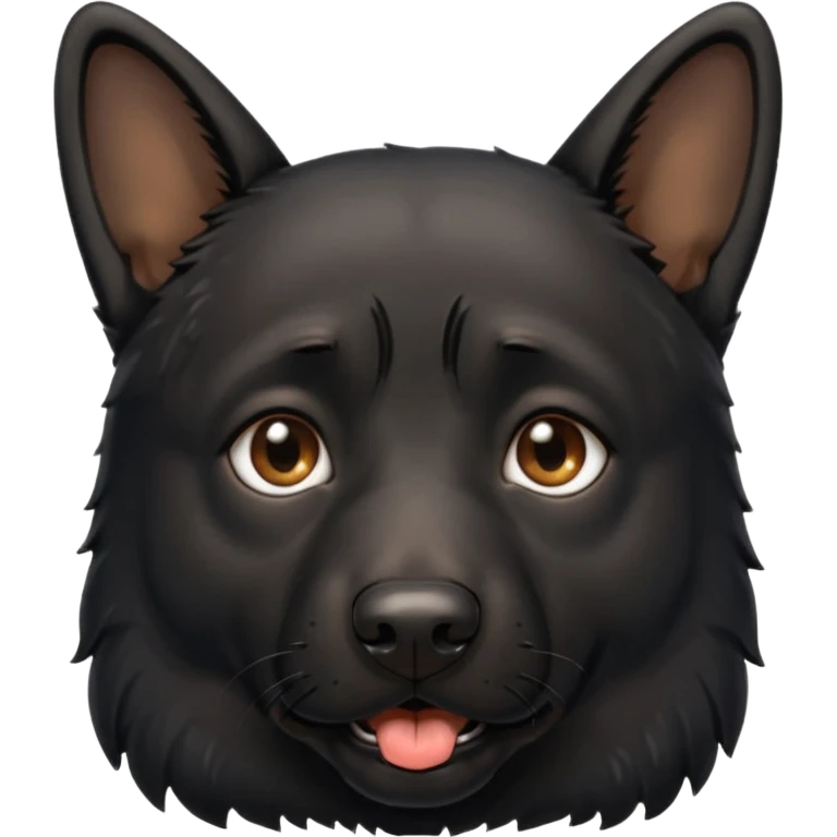 all black german shepherd face crying emoji