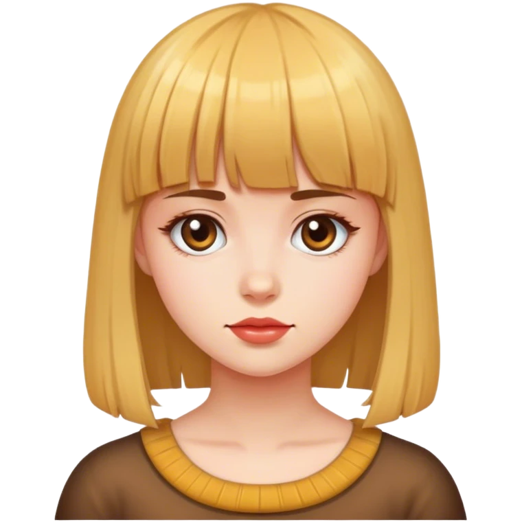 A girl with bangs. emoji