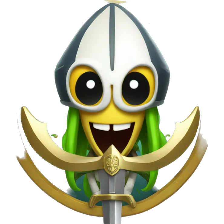 splatoon squid with knights sword and shield emoji