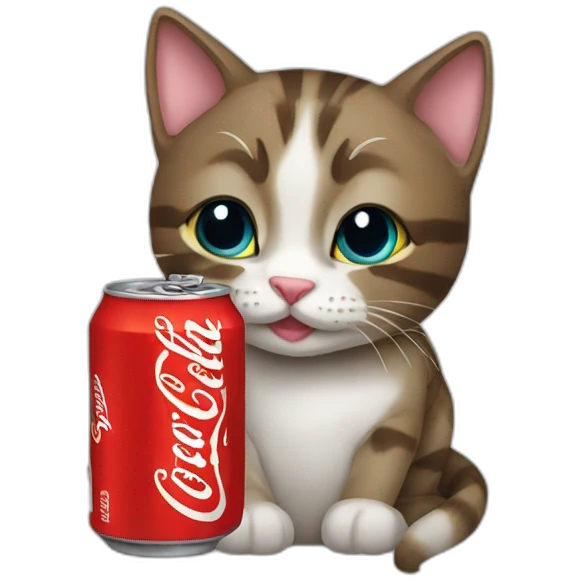 cat drinking coke can emoji