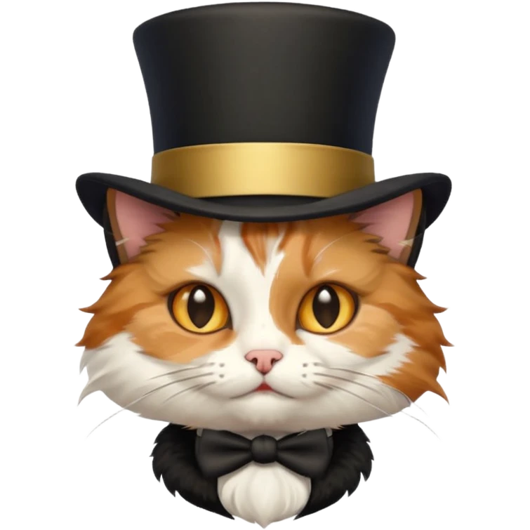 cat wearing a tophat emoji