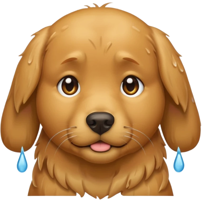I want an emoji of a goldenretriever who is crying emoji
