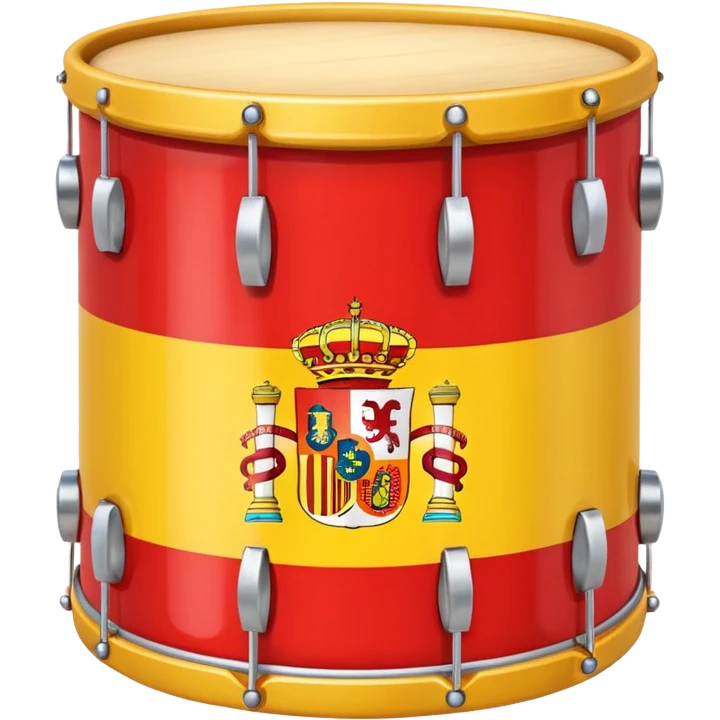Quiero un emoji que sea un tambor de metal con la bandera de España  emoji