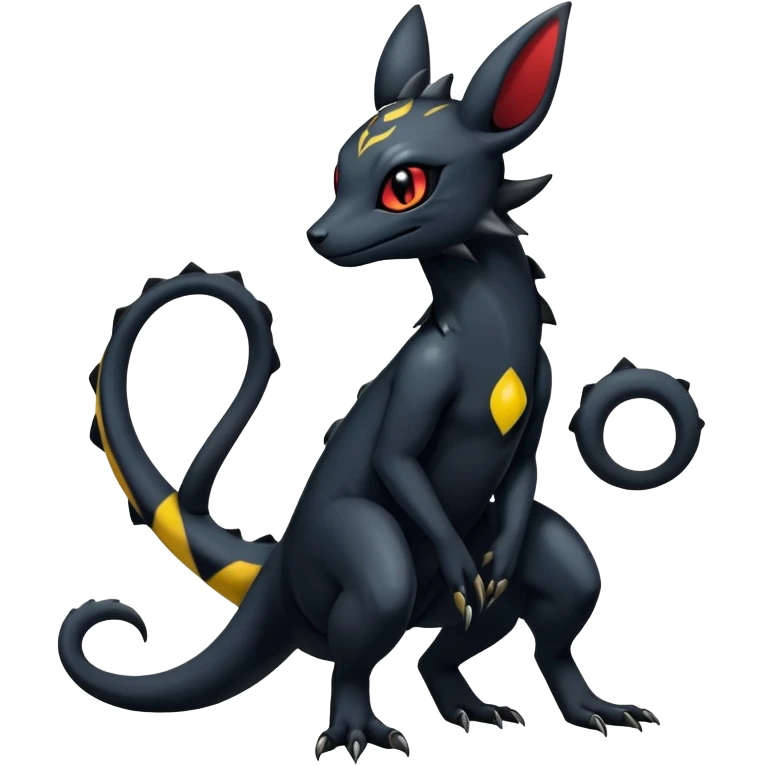 Gothic Colorful Salandit-Umbreon-Fakémon-hybrid-creature (full body)  emoji