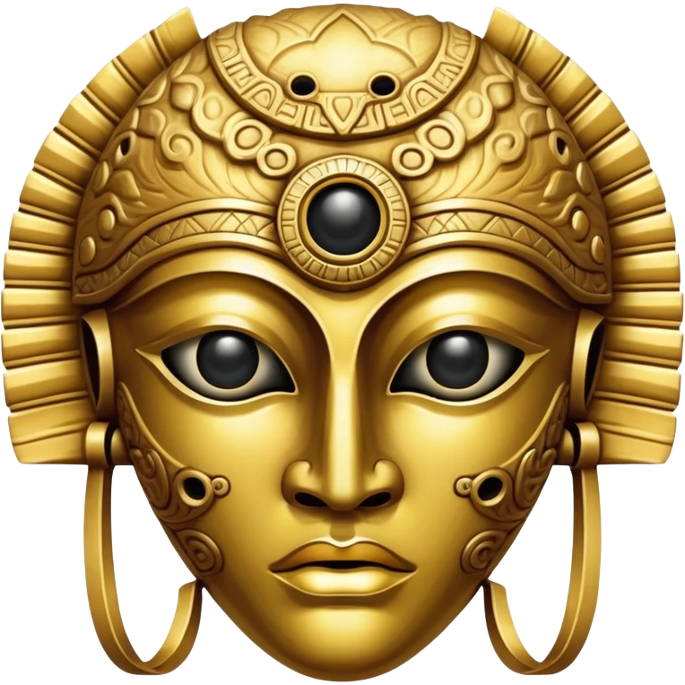 empty shell of a golden Anunnaki mask with holes for eyes, ornate emoji