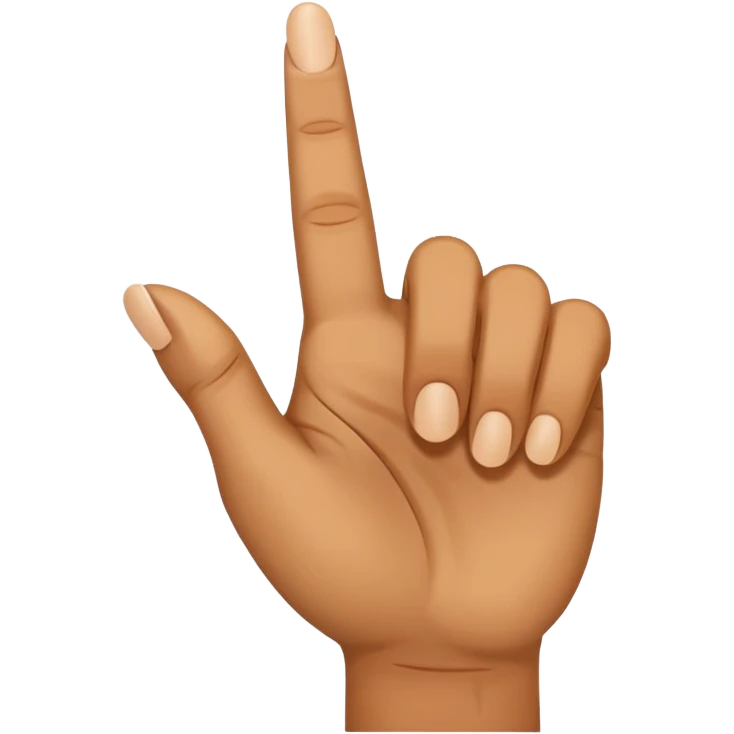 a closed hand with the index and middle finger pointing emoji