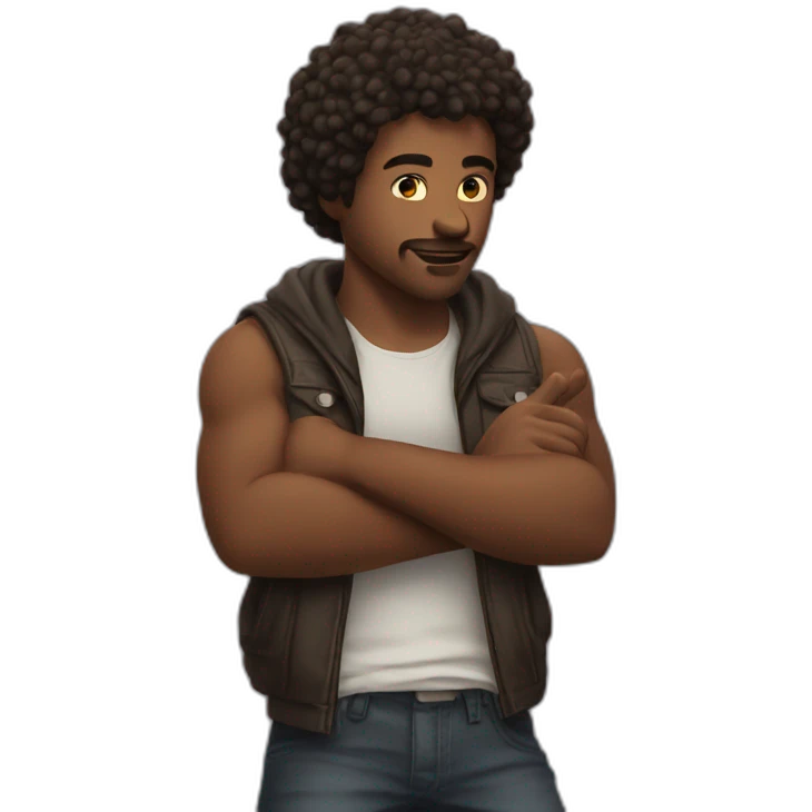 Cool guy doing finger guns emoji