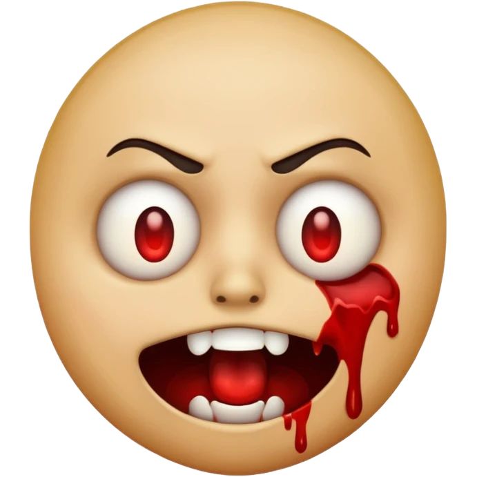 A emoji who is scary with blood emoji