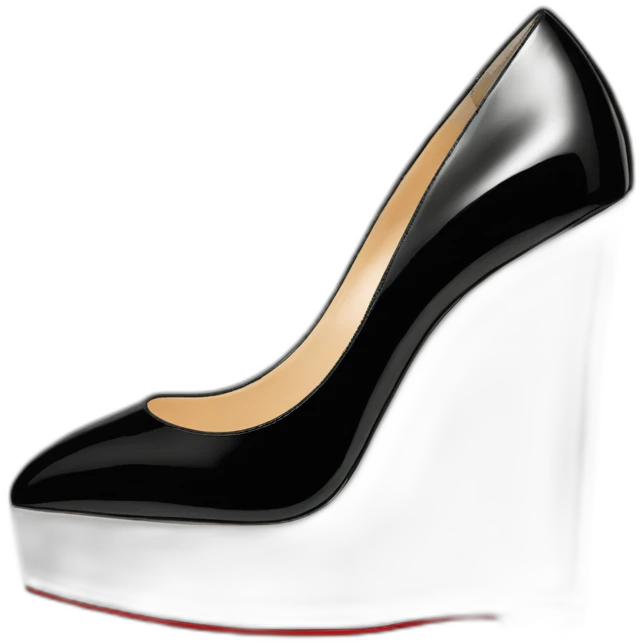 WEDGE LOUBOUTIN black PATENT emoji